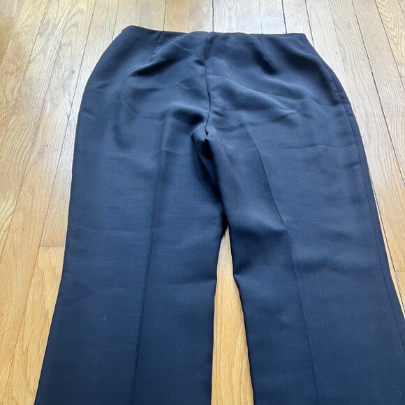 Akris X Bergdorf Goodman Size 14 Black Wool Blend Straight Leg Dress Pants - Picture 6 of 11